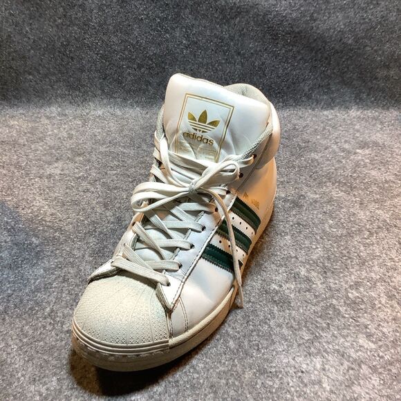 Size 9.5 - adidas Pro Model White Collegiate Green